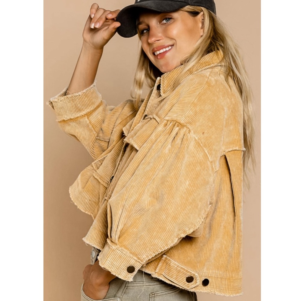 🎉HP🤍 Maisie Vintage Style Cropped Corduroy Jacket NWT - Picture 10 of 13